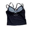 Diseño Falso de Dos Piezas Camisola Sexy con Almohadillas para el Busto, Hermosa Espalda, Estilo Lujuria Pura Nicho Bordado Top Ajustado para Mujeres