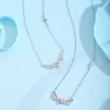 Collar de Plata de Ley S925 Incrustado con Piedras Preciosas Moradas Colgante Completo de Diamante Cadena para Clavícula de Lujo Accesible Forma de Corazón Lujo Accesible Sentido de Alta Gama