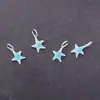 Plata de Ley S925 Colgante de Estrella de Mar Azul Estilo Ins con Goteo de Aceite Colgante de Estrella Asimétrico Pulsera DIY Pulsera Accesorios de Plata