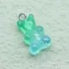 Urso Transparente Duas Cores Gradiente Glitter Resina Mini Urso g Chaveiro Brincos Colar diy Joias Pingente