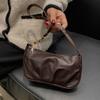 Nova bolsa feminina simples plissada 2023 moda verão bolsa cor sólida costura corrente ombro casual bolsa nas axilas