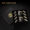 Juego de Copas de Vino Blancas de Lujo de Gama Alta para Uso Doméstico, Vidrio de Cristal Estilo Chino con Lámina de Oro, Copas de Vino Pequeñas, Dispensador de Vino y Utensilios para Vino