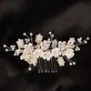 Peine para el cabello con flores de resina y perlas hechas a mano, tocado, accesorios para el cabello de boda, fabricante mayorista, nuevo producto transfronterizo