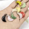 Pingente Lua Pequena Transfronteiriço 13*18mm Material Jade Pingente de Vidro Formato Crescente Colar DIY Acessórios de Joias Venda por Atacado