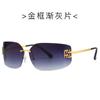 Nuevas Gafas de Sol Y2K Internet Rojas 8849 Tendencia Europea y Americana Metal Sin Montura Gafas de Sol Transfronterizas INS