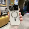 Funda Adecuada para Teléfono Apple 14Promax Galvanizada Magnética Ventana Grande Transparente iPhone 13 Resistente a Caídas Funda Protectora Suave