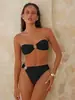 Bikini de dos piezas de estilo nuevo transfronterizo europeo y americano 2027 Traje de baño sexy para mujer con tiras en la espalda sin espalda Vacaciones en la playa Manantial termal Traje de baño