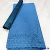 5 Yardas de Tela de Algodón Bordada Estilo Africano Más una Caja de Set de Pañuelo Hayes Encaje de Algodón Suizo