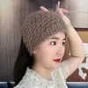 Nuevo Sombrero de Mujer Tejido de Lana Cálido Grueso Headwear de Punto Otoño Invierno Ala Ancha Diadema Accesorios para el Cabello Cubre Cabeza Sombrero