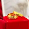 Joyería Jin Yicheng Joyería Chapada en Oro Anillo de Pareja Dragón y Fénix Estampado de Carácter de la Fortuna Anillo Bola de Dragón Anillo para Mujer Regalo de Cumpleaños
