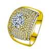 Anillo de compromiso de diamantes y circonitas de lujo, de gran venta, estilo europeo y americano.