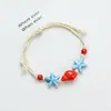 Jingdezhen Navidad Cerámica Cuerda Trenzada Pulsera Animales de Dibujos Animados Cuerda de Mano Joyería al por Mayor para Atracciones Turísticas Nicho Lujo Ligero