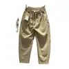 Calça Harem Versátil Plus Size 150kg para Primavera e Outono Cintura Alta Elástica Solta Afinando Perna Larga Casual Calça Curva