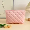 Bolsa de Cosméticos de Pana a Cuadros Bolsa Acolchada de Almacenamiento para Mujer Portátil Bolsa de Momia de Gran Capacidad Bolsa de Almacenamiento de Cosméticos