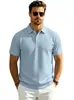 Camisa polo jacquard masculina de manga curta com lapela, para comércio exterior de verão da Amazon, cor sólida, casual, solta, texturizada, respirável