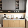 Gabinete Integrado para Barra de Agua de Oficina Comercial de Ocio Montado en Pared Despensa de Empresa Barra de Café de Mármol Estación de Corte y Lavado