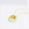 Nuevo Collar de la Fortuna con Anillo Redondo, Cintura Pequeña y Patrón de Trigo para una Vida Fluida, un Regalo para tu Novia Que No Se Desvanecerá