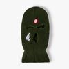 Gorro de lana nuevo transfronterizo, gorro de punto bordado de tres agujeros, otoño e invierno, a prueba de frío, cálido, para montar, con protección para las orejas, pasamontañas
