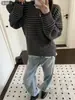 Edição Nanyou 26 Outono/Inverno Novo Suéter de Lã Mesclada com Blocos de Cor Listrados de Designer de Baixo Custo