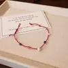 Nuevo Pulsera de Cuerda Roja Trenzada Hecha a Mano Estilo Chino con Lapislázuli y Cinabrio, Lujo Ligero, Nicho, Gama Alta, Joyería Simple y Versátil