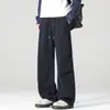 Pantalones de trabajo estilo americano para hombre, de calle, plisados, lavados, de pierna recta, corte holgado, colección primavera/otoño 2026, retro, holgados, de pierna ancha