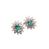 Venta al por mayor de fábrica Populares Pendientes de Esmeralda Natural Plata S925 Incrustados Piedra Principal 4*6 Joyería de Lujo Venta Directa de Fábrica