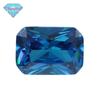 Huagang gem retangular chanfrado carro flor zircônio azul profundo do mar zircônio azul profundo do mar gema pedra nua zircônia cúbica