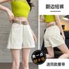 Pantalones Casuales de Mezclilla Azul Retro Claro para Mujer Verano 2025 Nuevo Cintura Alta Sueltos Adelgazantes Dobladillo Pierna Ancha Pantalones Cortos