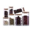 Venta al por mayor de fábrica Tanque de almacenamiento multifuncional cuadrado de vidrio de borosilicato Tanque sellado para granos y cereales varios de cocina