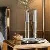 Vaso personalizado em estilo wabi-sabi, vaso de imitação de vidro, vaso transparente para arranjos florais hidropônicos, vaso transparente criativo com toque de luxo