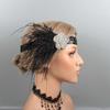 Diadema de plumas vintage Gatsby tocado de plumas banda para el cabello con pedrería LW1003