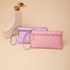 Nueva Cartera Lingge para Mujer Larga a la Moda Casual de Gran Capacidad Doble Cremallera Bolso Clutch Almacenamiento Teléfono Móvil Monedero