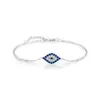 Conjunto de Colar, Pulseira e Brincos Modian S925 Prata Esterlina Europeu e Americano Luxo Leve Retrô Olho Azul Cravejado com Diamantes para Mulheres