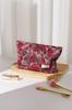 Bolsa de Cosméticos Feminina Rosa Vermelha Grande Requintada Retro Bolsa de Armazenamento de Produtos para Cuidados com a Pele de Viagem Bolsa de Mão Portátil Necessaire