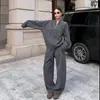 Moda Estilo Old Money Conjunto Feminino Outono Inverno Transfronteiriço Europeu Americano Casual Esportivo Moletom com Capuz Calça de Moletom Conjunto Solto de Duas Peças