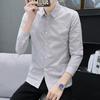 Camisa para Hombre de Manga Larga 2024 Primavera y Verano Nueva Juventud Trbottomyy Camisa Casual Rayada para Hombre Camisa Base para Hombre