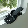 Chinelos de Design Nicho com Salto Plataforma e Laço de Bolinhas Estilo Coreano para Mulheres, Sandálias de Verão Quadradas de Salto Alto, de Calçar, Abertas na Ponta