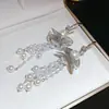 Pendientes de Borla Geométrica de Perla con Circonita de Aguja Plateada Pendientes Elegantes de Lujo Ligero Pendientes de Moda Exquisitos Versátiles para Mujer