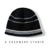 Gorro de cachemira para hombres y mujeres otoño e invierno engrosado a prueba de frío color cálido bloques de color gorro de punto de lana de cachemira gorro slouchy