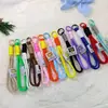 Acessórios de Chaveiro Tecidos em Nylon de Camada Dupla, Cordão para Bolsa, Mosquetão, Boneco de Pelúcia, Corrente para Celular, Pingente de Cordão
