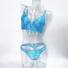 Estilo Nuevo Europeo y Americano Escote en V Profundo Bordado Floral Romántico Conjunto de Sujetador Minimizer para Busto Grande Sensual Erótico de Encaje Ultra Fino