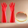 Luvas Feitas de Couro Plástico, Látex, Cor Tendão, Impermeáveis, para Limpeza de Cozinha, Lavar Louça, Tarefas Domésticas, Lavar Roupas, PVC Feminino