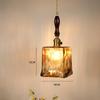 Lâmpada Nostálgica Retrô de Latão e Vidro Âmbar Personalizada Estilo Wabi-Sabi B&B Quarto de Cabeceira Restaurante Bar Entrada Lustre