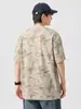 Camiseta Masculina de Manga Curta Tie-dye Ru Meng 2025 Verão Nova Masculina Solta Tamanho Grande Americana Meia Manga Camiseta Masculina T