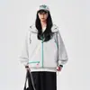 Jaqueta com capuz color block nova para primavera e outono para homens e mulheres, marca trendy ins, jaqueta dopamina estilosa e versátil para adolescentes