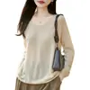 Suéter de Punto de Manga Larga con Cuello en V para Mujer, Suéter Delgado Casual en Amarillo, Corte Holgado, Efecto Adelgazante, Adecuado para Usar como Prenda Exterior o para Vestir en Capas