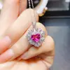 Venta al por mayor de fábrica Popular Colgante de Topacio Rosa Natural Plata S925 Incrustado Piedra Principal 8*8 Fábrica de Joyería Venta Directa
