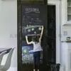 Puerta de Granero sin Pintar para Sala de Estar y Baño Riel Colgante de Madera Maciza Puerta Corredera de Panel Recto Compuesto de Madera Maciza Minimalista Moderno