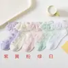 Meias Infantis Fofas de Renda para Primavera e Verão, Série Roxa, Meias Absorventes para Bebê, Meias Infantis de Cano Médio com Desenhos Fofos de Princesa para Meninas