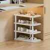 Zapatero para la entrada, diseño de múltiples niveles para uso doméstico, adecuado para apartamentos de alquiler y dormitorios, una solución práctica para almacenar zapatos, zapatero pequeño y estrecho, fácil de montar